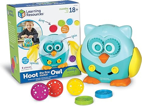 Learning Resources Hoot the Fine Motor Owl, Color, Shapes and Number Development, 6 Pieces, Ages ... | Amazon (US)