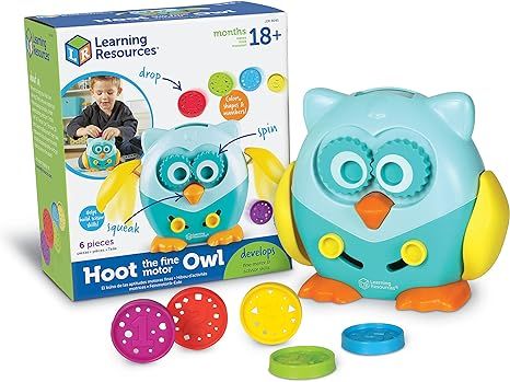 Learning Resources Hoot the Fine Motor Owl, Color, Shapes and Number Development, 6 Pieces, Ages ... | Amazon (US)