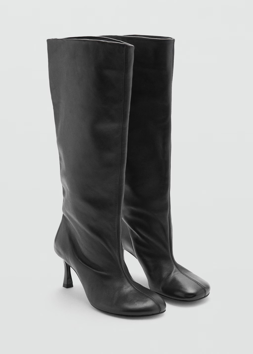Round-toe leather boots | MANGO (UK)