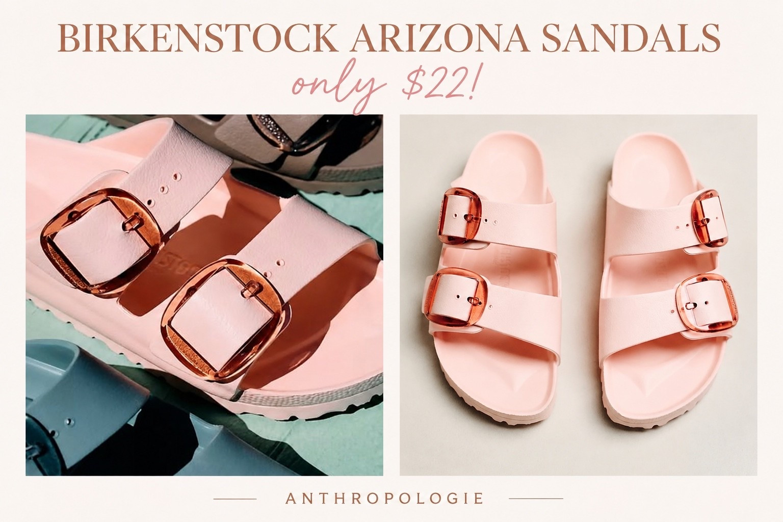 🚨 BIRKENSTOCKS FOR ONLY $22!! 🚨

The classic Arizona sandals we all love… but at a CRAZY sale price! 😍🩷 These are on sale  from Anthropologie.

The pink + rose-gold combo is SO good, and at only $22 I wouldn’t wait on these. I have a feeling they’ll sell out FAST! 👀🛍️

#LTKFinds #LTKStyle #Birkenstock #BirkenstockArizona #Anthropologie #AnthropologieFinds #SaleAlert #FashionFinds #AffordableStyle #SandalSeason #LTKUnder25 #StealOfTheDay