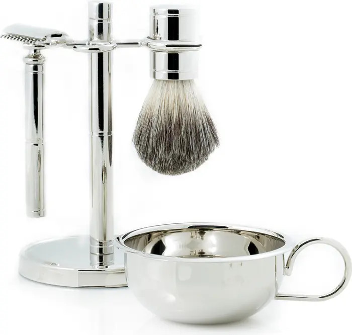 Chrome Fusion Razor & Brush 4-Piece Shave Set | Nordstrom