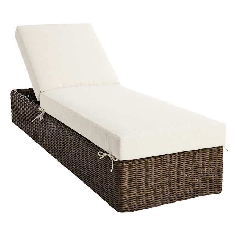 Chaise Lounge, Espresso Wicker with Sand Cushions | At Home