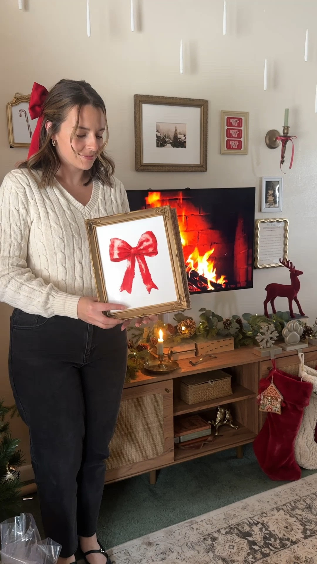 Cute and cozy Christmas gallery wall inspo! All of the wall art pieces are digital prints from Etsy that I printed at Walgreens!

#LTKHome #LTKHoliday #LTKVideo