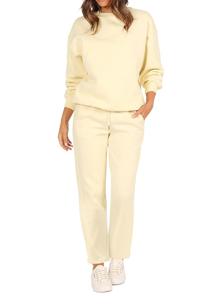 FUPHINE Women's Two Piece Oversized Loose Outfits Pullover & Pants Sweatsuits Lounge Sets | Amazon (US)