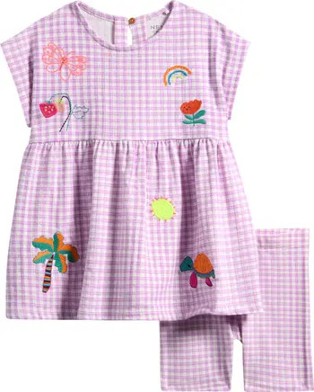 Kids' Embroidered Gingham Top & Shorts Set | Nordstrom