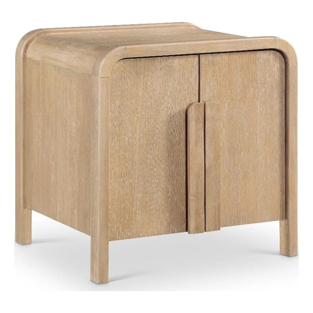 Meridian Furniture Harmony Natural Oak Veneer And Solid Wood Night Stand | Walmart (US)