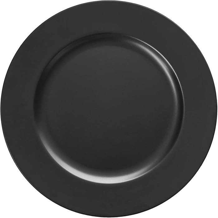 Black Charger Plates, Set of 6 Serving Charger Plate for Dinner Table, Wedding, Events Plate Char... | Amazon (US)