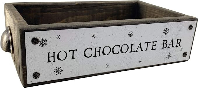 Amazon.com: ANVEVO Hot Chocolate Bar – Christmas Home Décor Box – Cute & Funny Rustic Farmho... | Amazon (US)