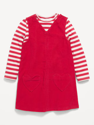 Long-Sleeve Ribbed T-Shirt and Corduroy Dress Set for Toddler Girls | Old Navy (US)