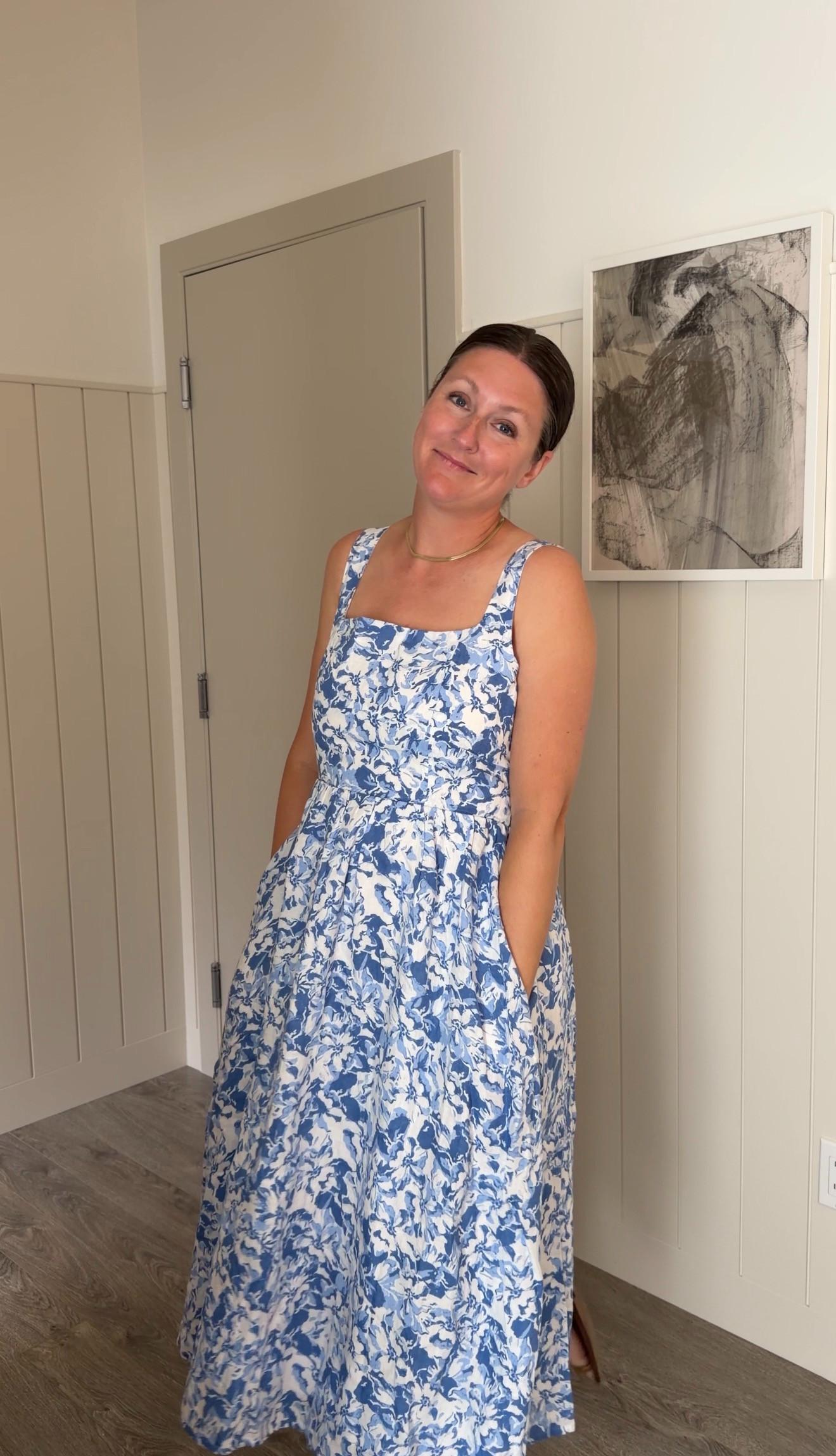 This Quince 100% European Linen Fit & Flare Midi Dress is exactly the kind of piece I reach for all summer long. The fit-and-flare silhouette is so flattering, while the breathable linen fabric keeps you cool on even the hottest days. I love the adjustable straps, smocked back, and hidden pockets (a must for me). The Floral Waterfall print feels elevated and feminine, making it perfect for everything from vacation dinners to summer weddings, brunches, and everyday wear. It looks far more expensive than its price tag and is one of those effortless dresses you'll reach for on repeat all season. Linked here. 

 #LTKootd #LTKOver40 #LTKMidsize