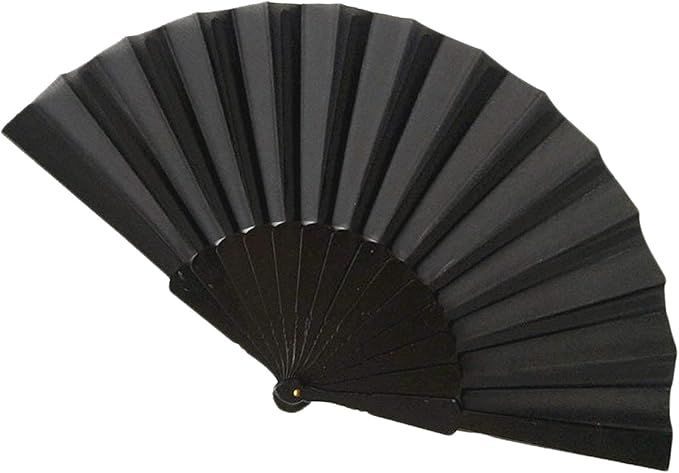 WS UK Fabric Handheld Folding Fan [Black] | Amazon (UK)