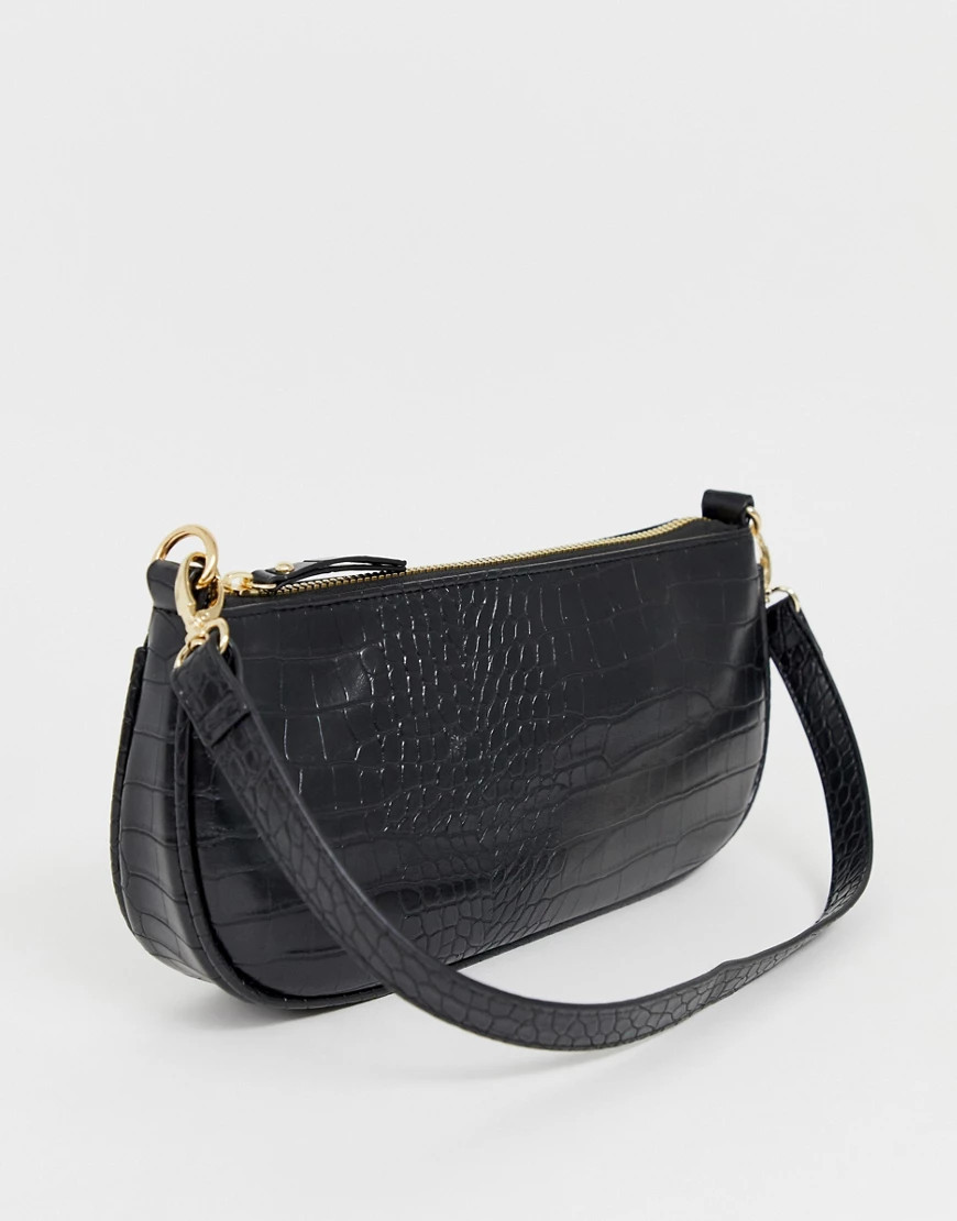 My Accessories London black mock croc 90s shoulder bag | ASOS (Global)