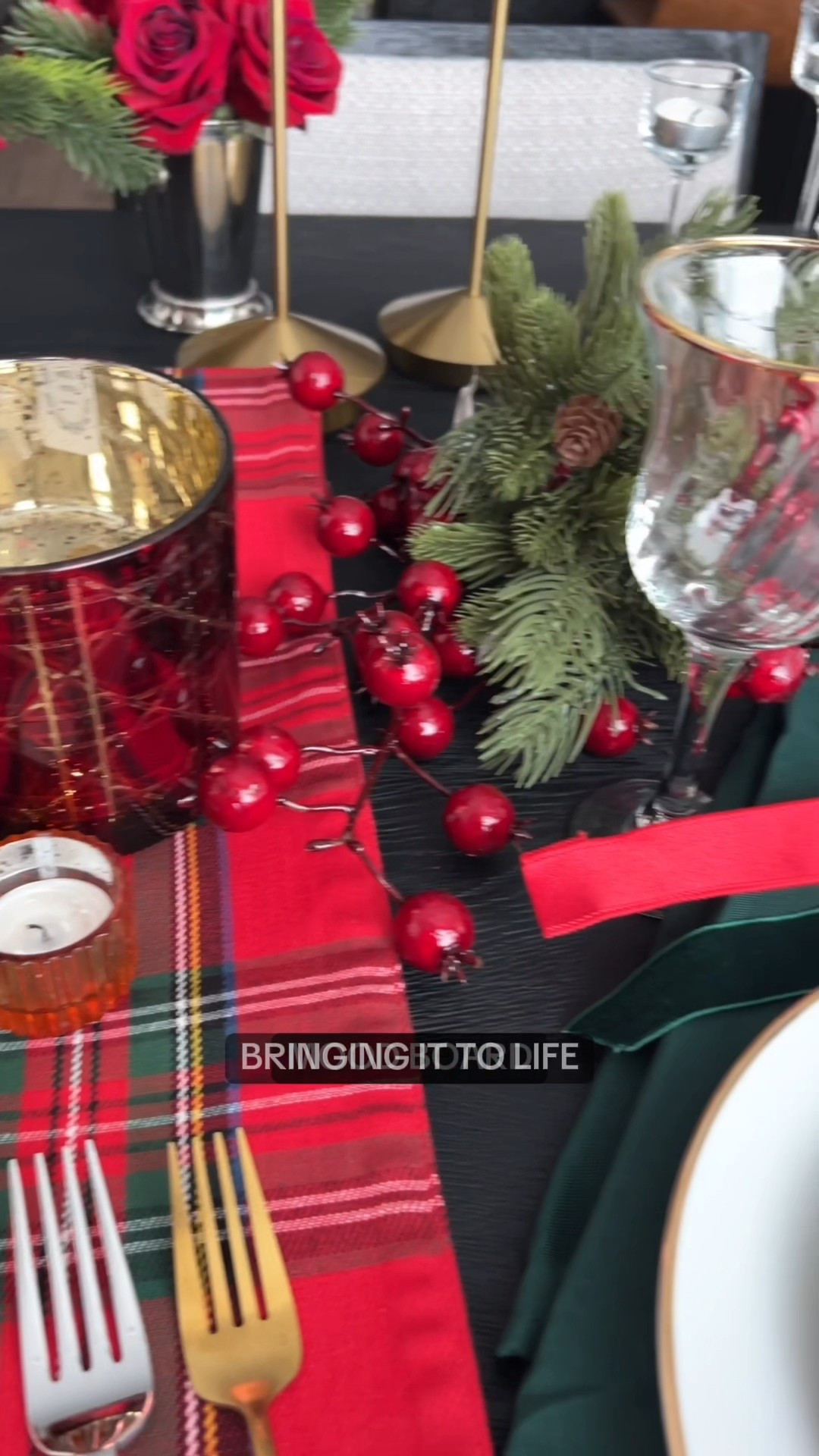A classic red tartan tablescape for Christmas! Red tartan runner, red Tartan tablecloth, red plaid tablecloth, hurricanes for candle, classic tablescape

#LTKSeasonal #LTKHome #LTKHoliday