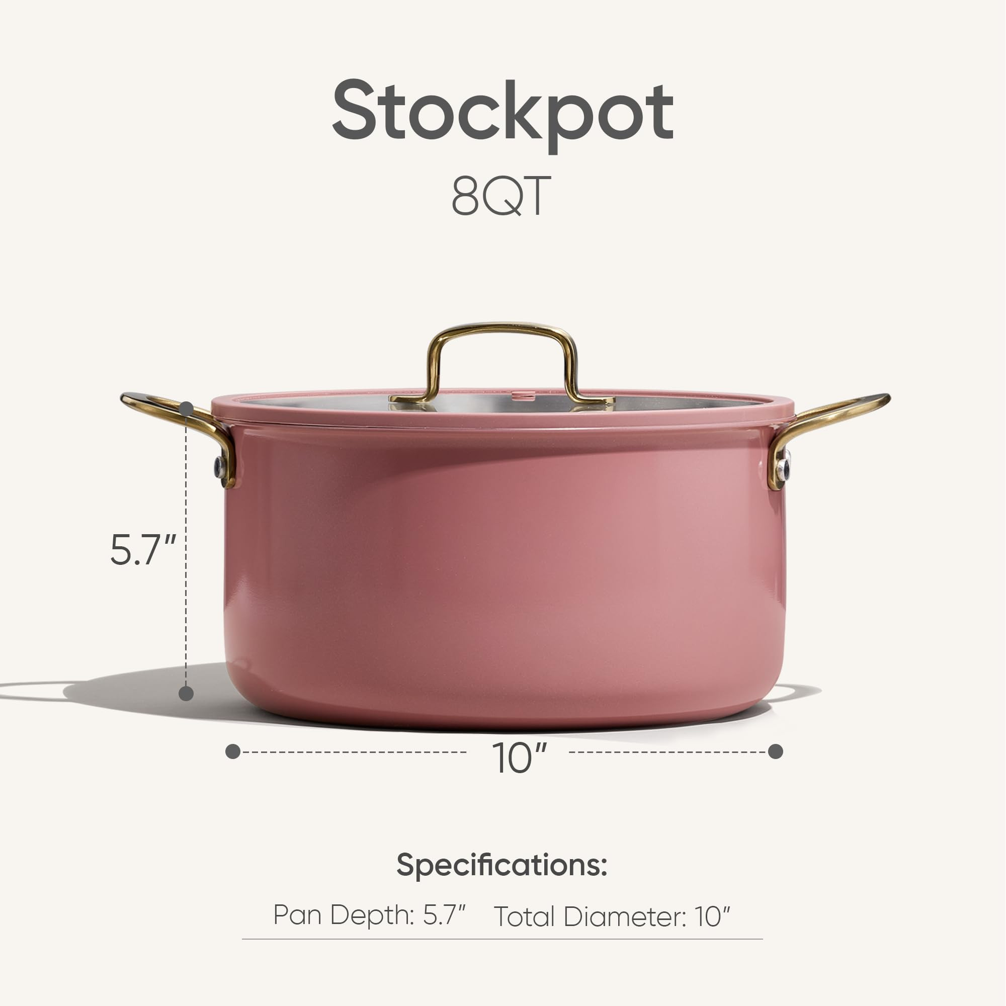 CAROTE 8QT Fully-Clad 3-Ply Stainless Steel Stockpot with Lid Small Kitchen Pot,Outer Ceramic Lay... | Amazon (US)
