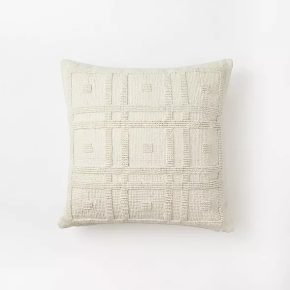 Geo Tufted Square Pillow Cream - Threshold™ designed with Studio McGee | Target