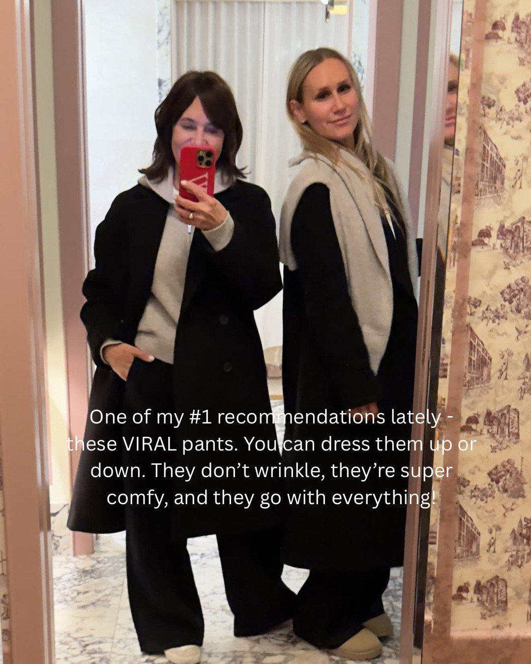 One of my #1 recommendations lately - these VIRAL pants. You can dress them up or down. They don’t wrinkle, they’re super comfy, and they go with everything! 

They come in multiple lengths and a bunch
of colors. I own 3 pairs ✨ I wear size small, short. 

#LTKSeasonal #LTKOver40 #LTKTravel