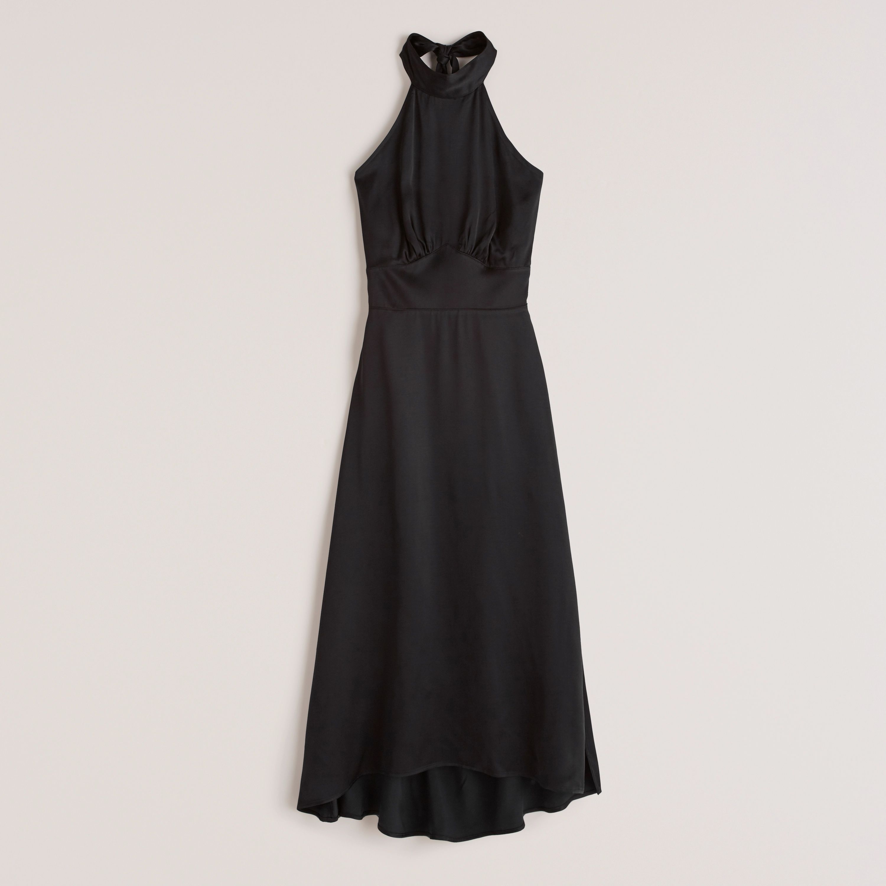 Halter Satin Midi Dress | Abercrombie & Fitch (US)
