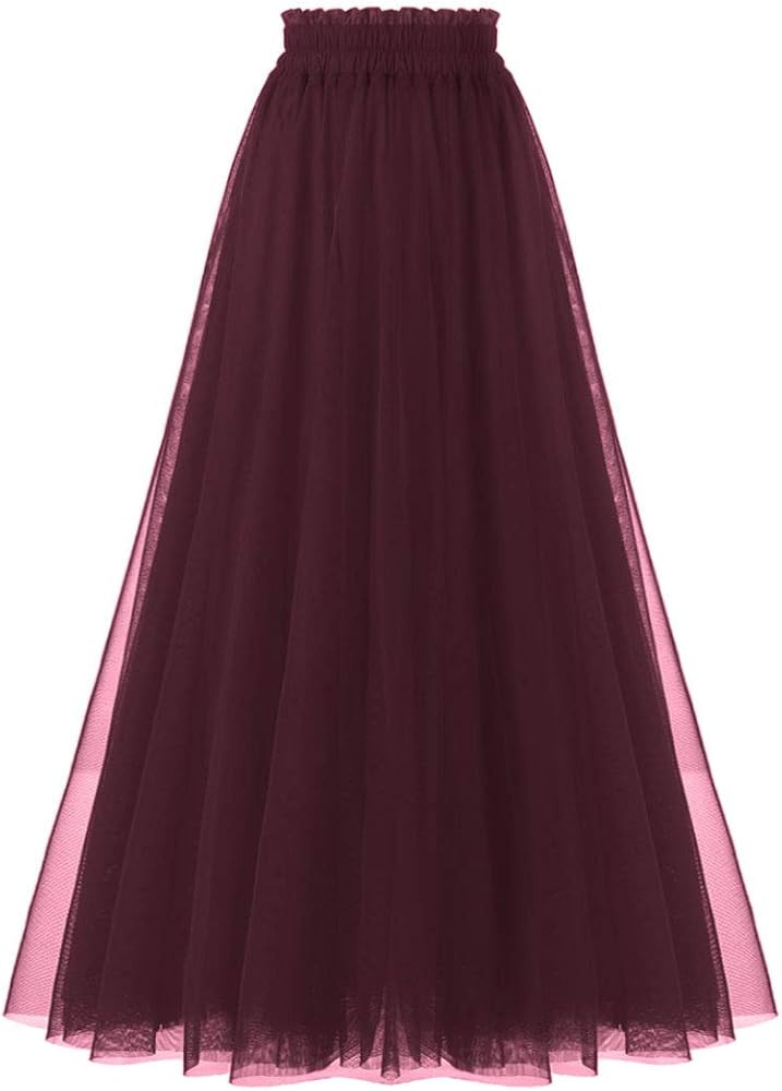 OBBUE Women's A Line Tulle Party Evening Tutu Skirts Tea Length | Amazon (US)