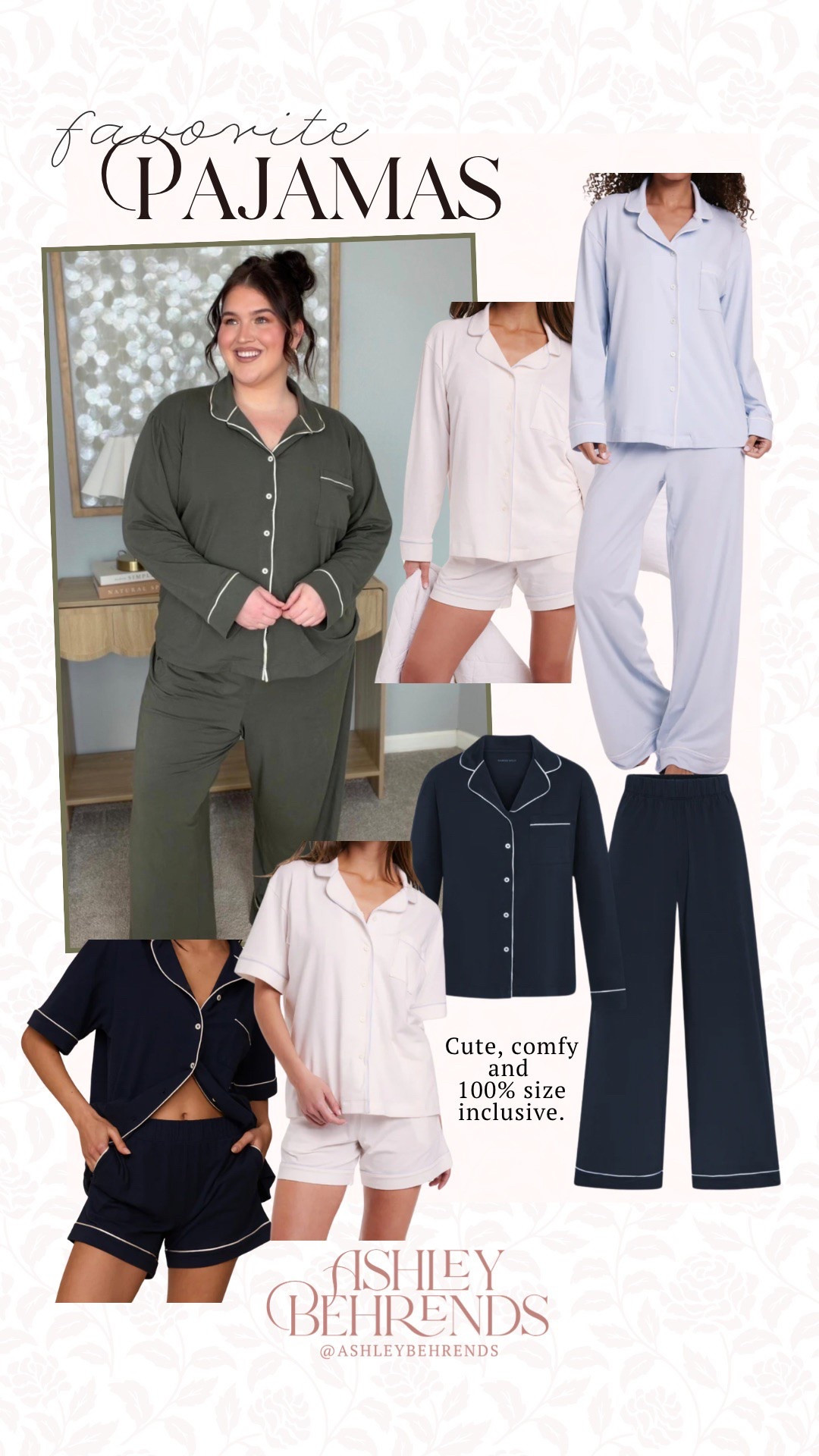 I’m convinced these pajamas are the best for my fellow hot sleepers. They are so comfy, come in so many different sizes and a few colors to fit your style. I can’t get over how they fit and simply how nice the fabric feels. I 100% recommend these for my girls who want comfy, classic pajamas that will actually last! 
Lounge set, pajamas
