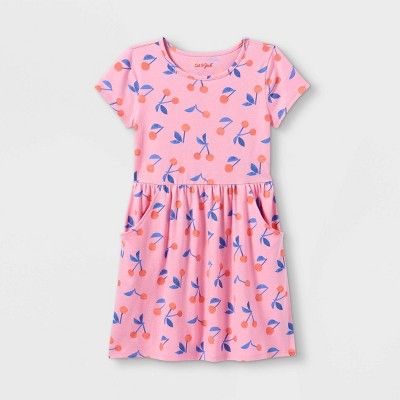 Girls' Printed Short Sleeve Knit Dress - Cat & Jack™ | Target