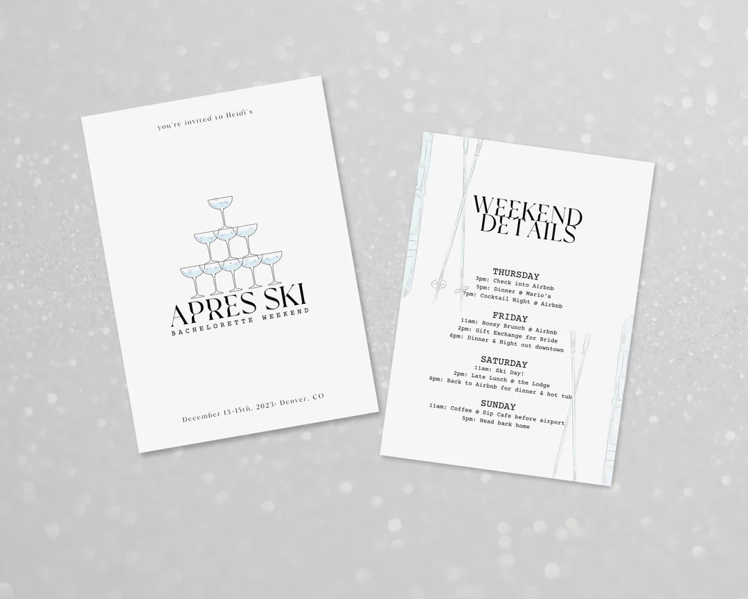 Apres Ski Bachelorette Party Invitation Winter Bachelorette - Etsy | Etsy (US)