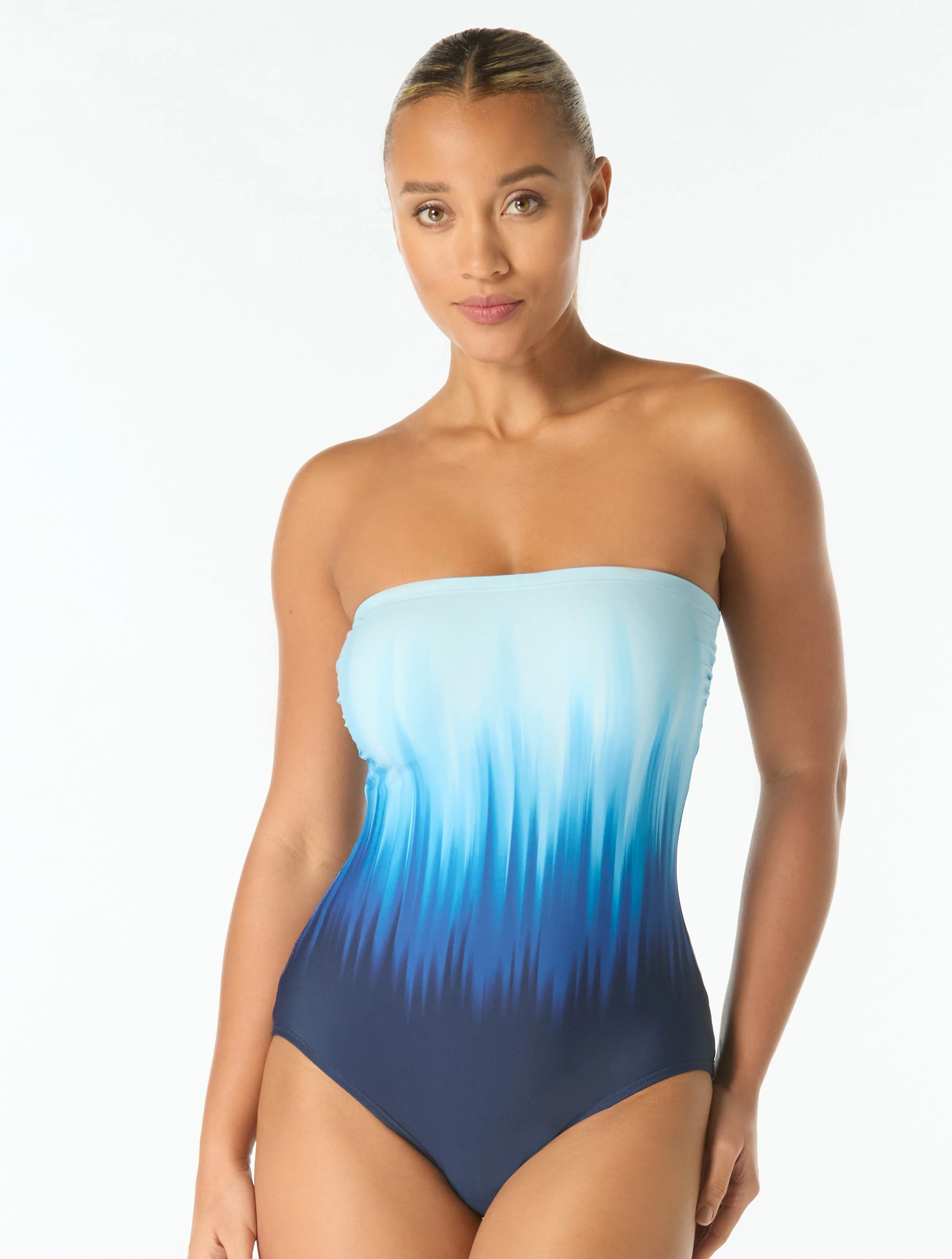 Carmen Marc Valvo Underwire Bandeau One Piece Swimsuit - Midnight Ombr | Beach2Ocean