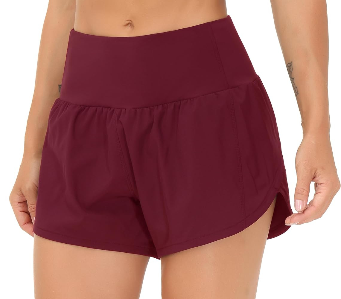 THE GYM PEOPLE Womens High Waisted Running Shorts Quick Dry Athletic Workout Shorts with Mesh Lin... | Amazon (US)