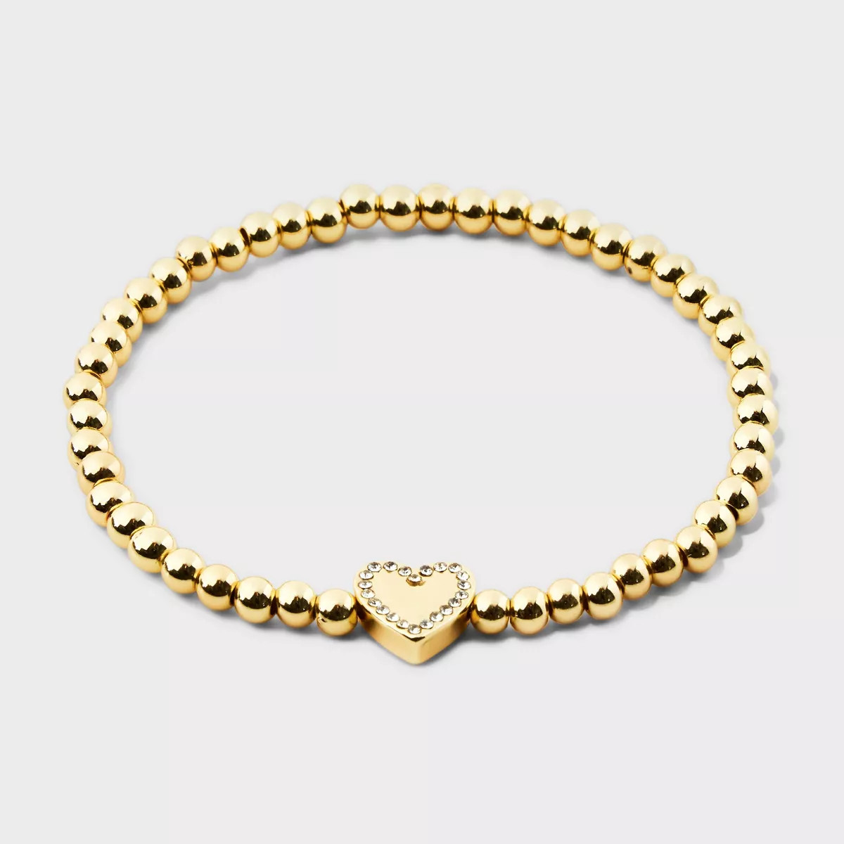 SUGARFIX by BaubleBar Pave Heart Stretch Bracelet - Gold | Target