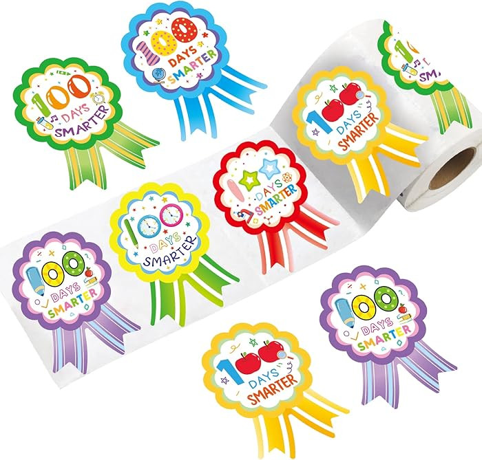 100th Day of School Stickers for Kids 200PCS 100 Days Smarter Stickers Motivational Reward Sticke... | Amazon (US)