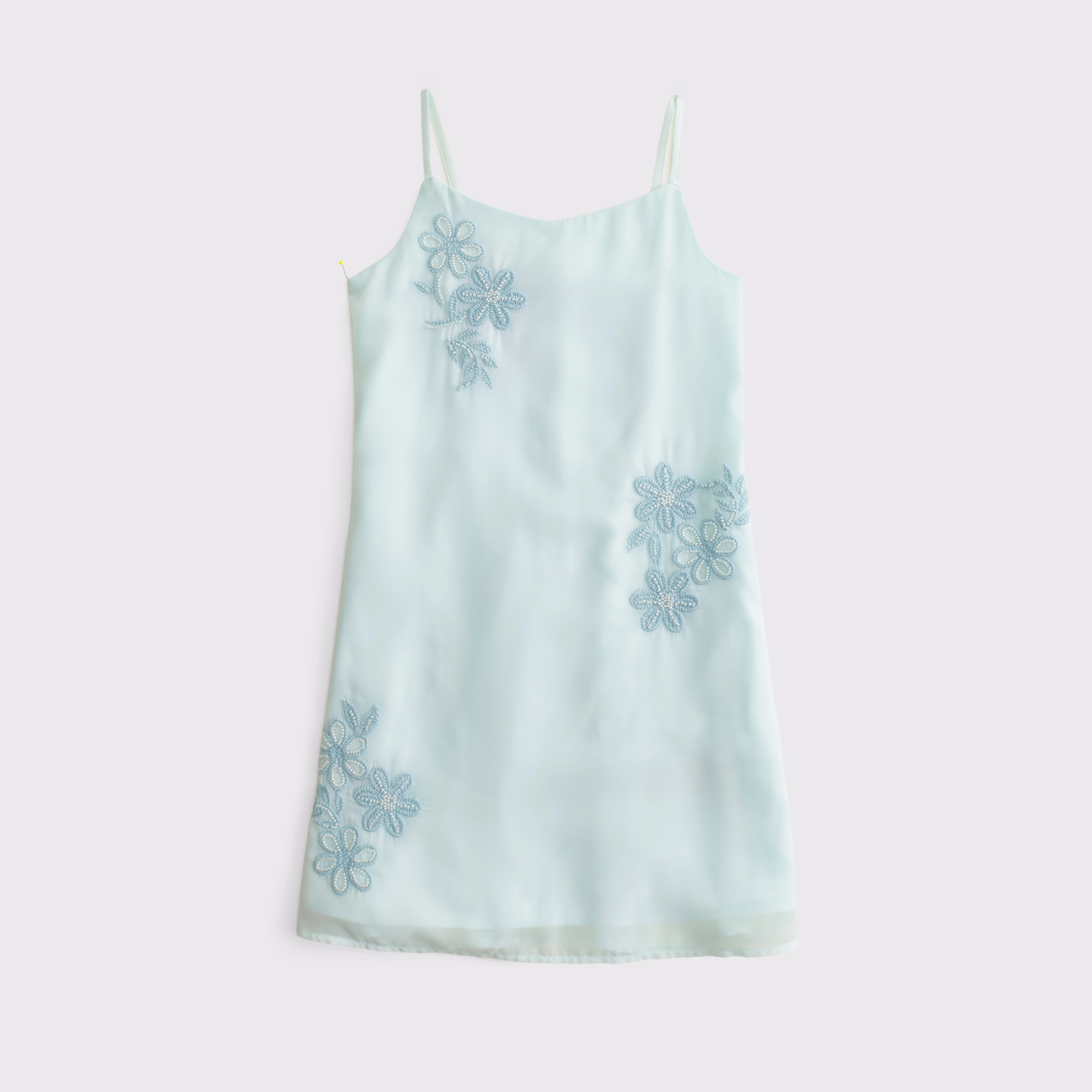 floral embroidered mini dress | Abercrombie & Fitch (US)