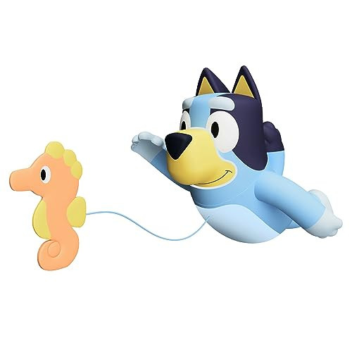Toomies Bluey Swimming Bath Toy - Bluey Toys Includes Attached Seahorse Baby Toy and Swims on Back or Front - Toddler Bath Toys and Water Toys for Outdoor Play – Ages 18 Months and Up | Amazon (US)