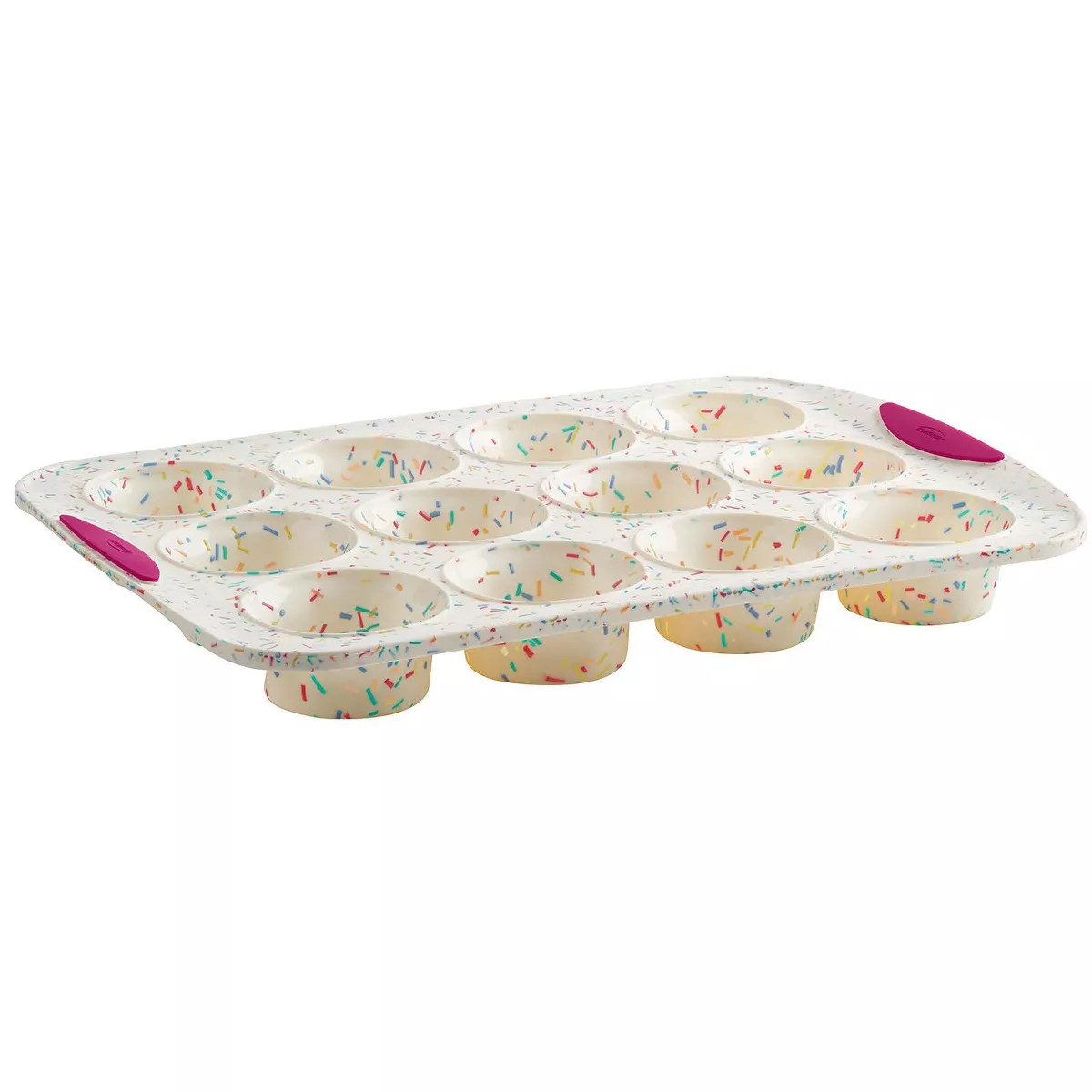 Trudeau Structure Silicone Confetti Fuchsia 12 Cavity Muffin Pan | Target