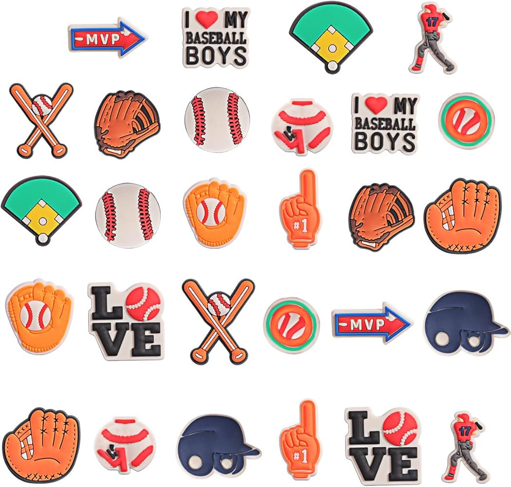 Sports Shoe Charms for Shoes,Baseball Softball Soccer Football Basketball Charms for Boy Girl Wom... | Amazon (US)