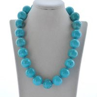 Huge 20"" 22mm Natural Round Turquoise Bead Necklace | Etsy (US)