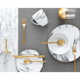 Porcelain Marble Dinnerware Set (16 pieces) | Bed Bath & Beyond