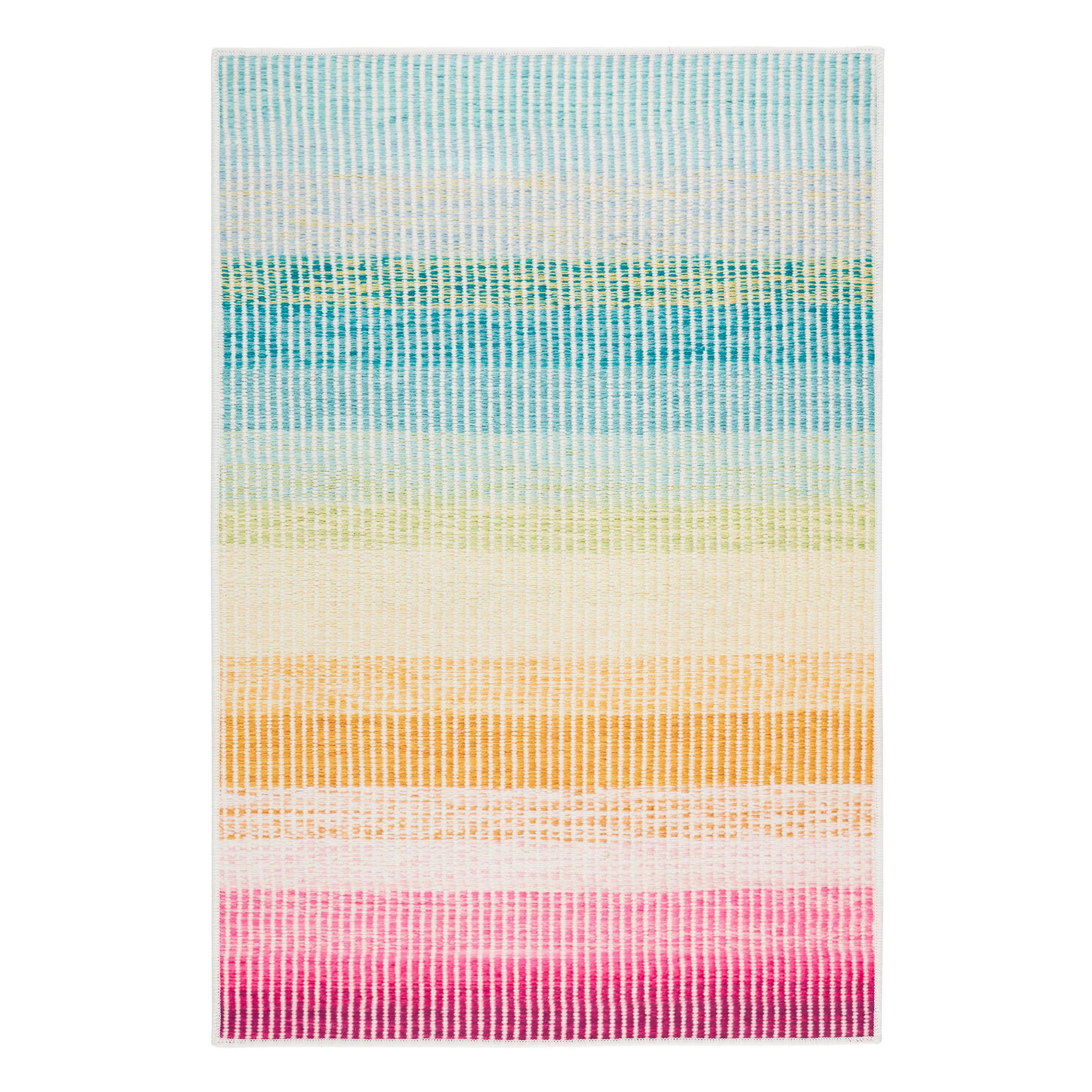 Watercolor Horizon Multi Machine Washable Rug | Annie Selke
