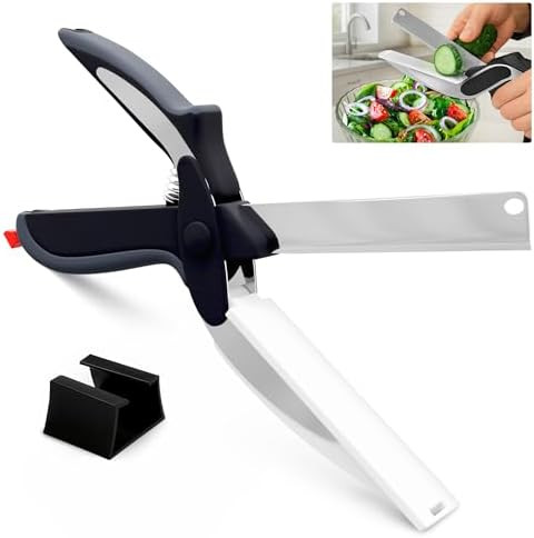 2 in 1 Kitchen Scissors for Food – Stainless Steel Blade & Plastic Cutting Board Scissors with ... | Amazon (US)