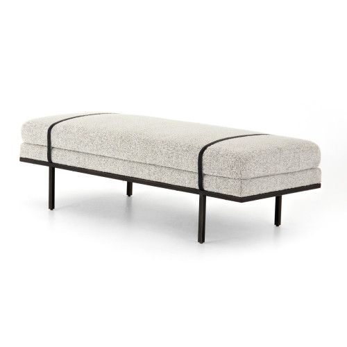 Four Hands Harris Accent Bench Knoll Domino | Gracious Style