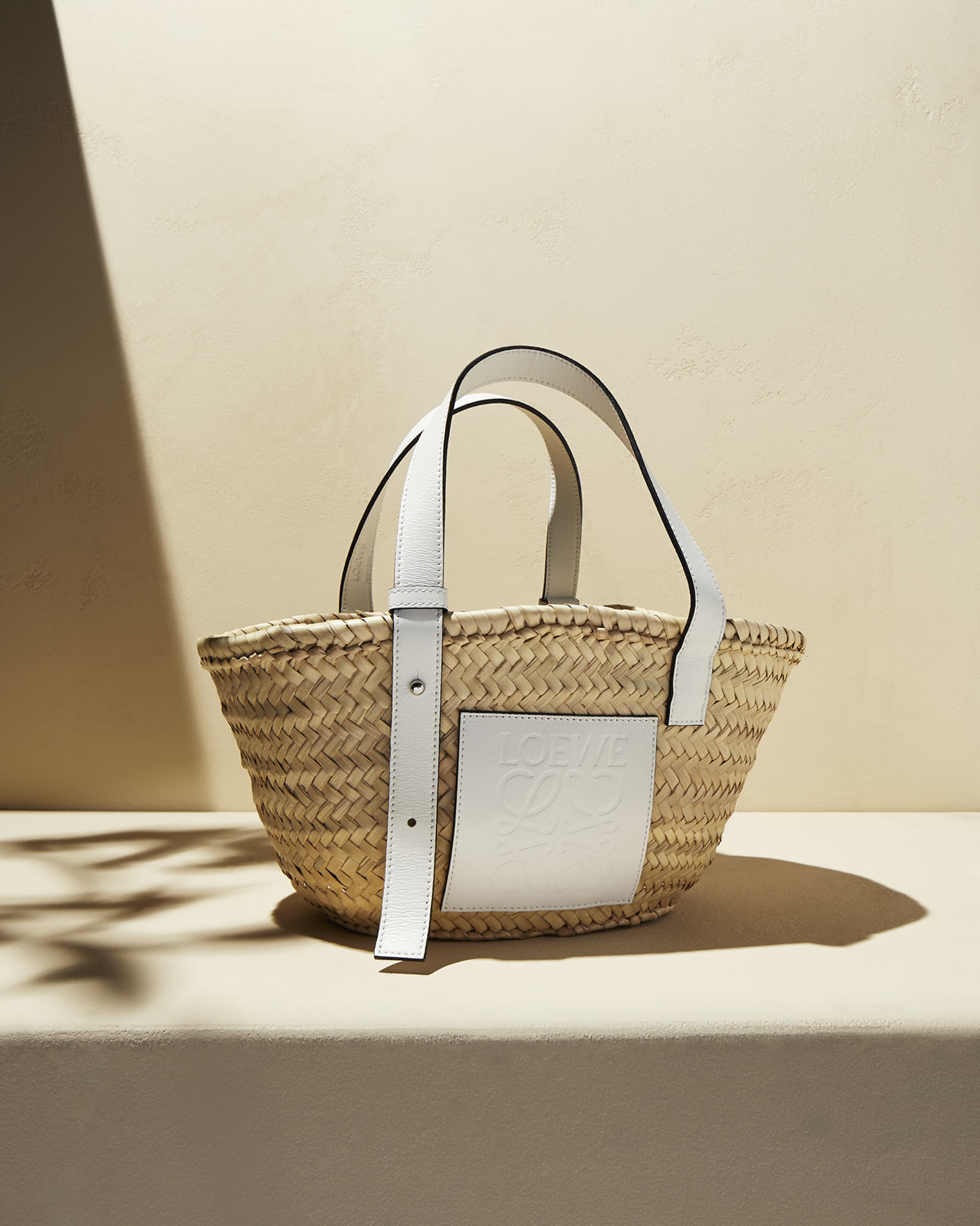 Loewe x Paula&rsquo;s Ibiza Woven Palm Basket Tote Bag | Neiman Marcus