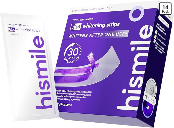 Hismile V34 Whitening Strips, Teeth Whitening Strips, Purple Tooth Whitening, Purple V34 Whitenin... | Amazon (US)