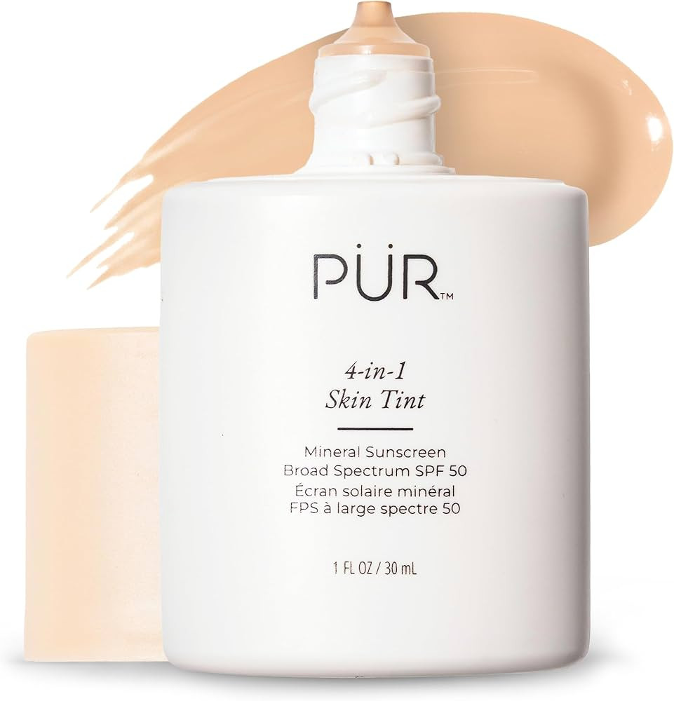 P\u00dcR MINERALS Tinted Sunscreen for Face, 4-in-1 Skin Tint - Broad Spectrum Mineral Sunscreen,... | Amazon (US)