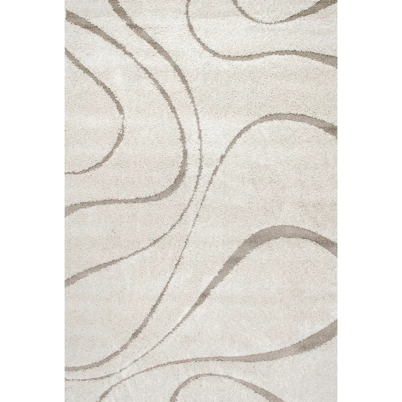 Baltej Modern Shag Cream/Ivory Area Rug | Wayfair North America