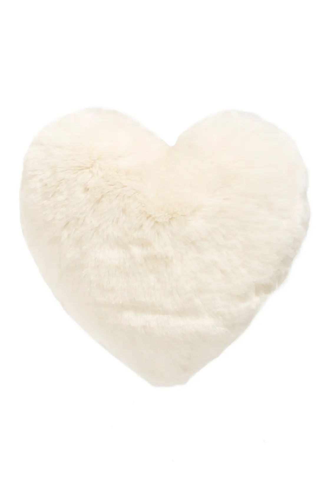 Nordstrom At Home Cuddle Up Faux Fur Heart Accent Pillow, Size One Size - Ivory | Nordstrom