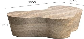 Slab Faux Travertine Coffee Table | Amazon (US)