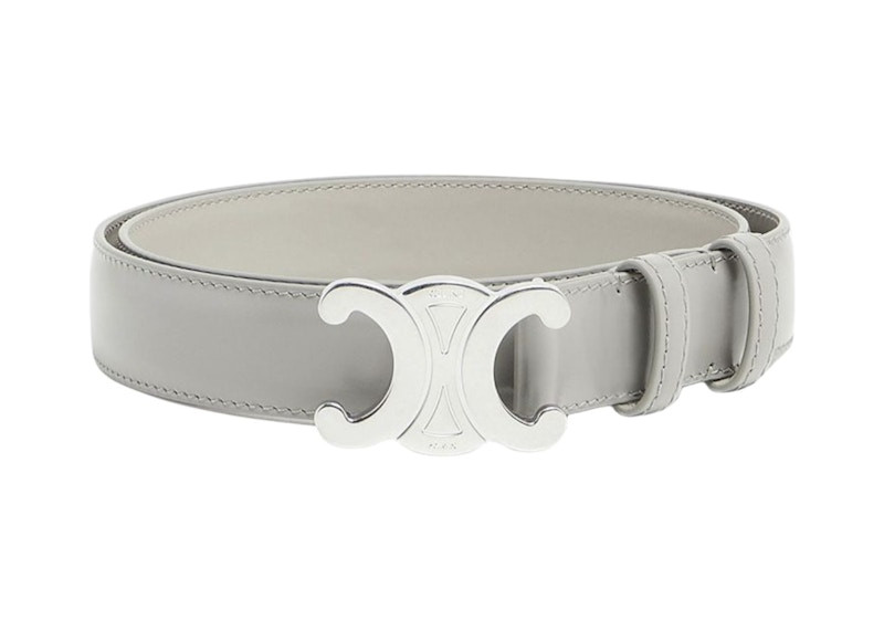 Celine Taurillon Leather Medium 25mm Triomphe Belt Stone | StockX