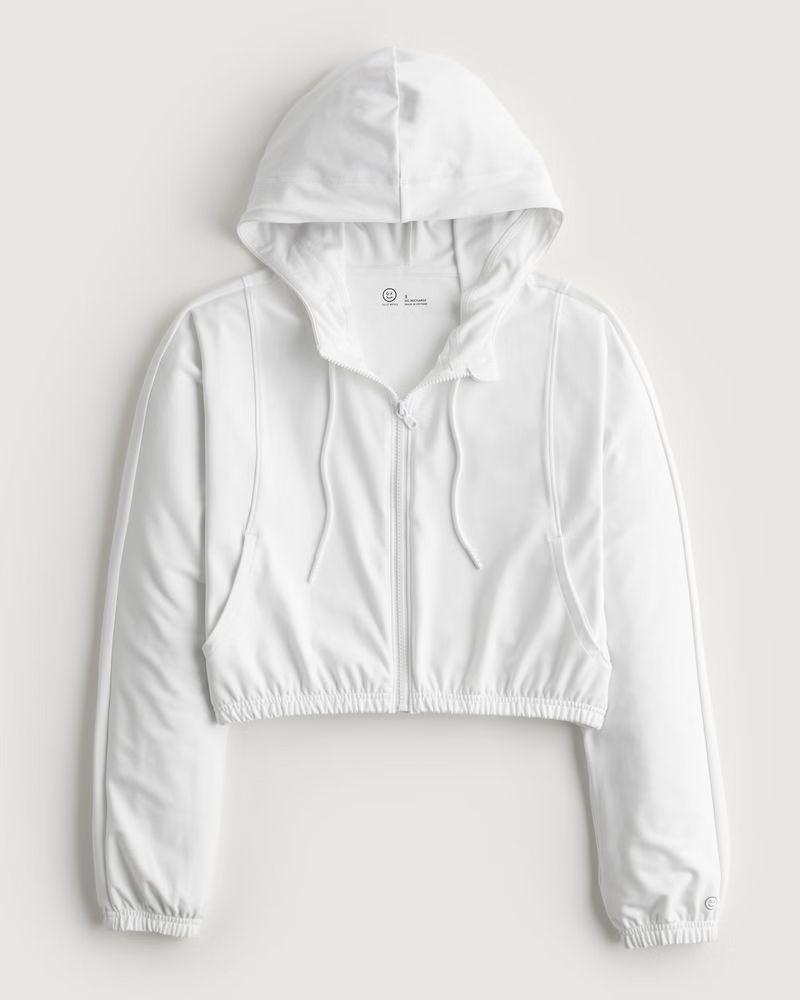 Women's Gilly Hicks Recharge Crop Full-Zip Hoodie | Women's Activewear | HollisterCo.com | Hollister (US)