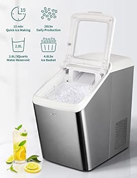 Gevi Household Countertop Nugget Ice Maker Machine, Stainless Steel Housing, Quiet Operation, Max... | Amazon (US)
