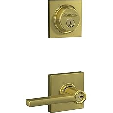 Schlage FB55N V LAT 608 COL Single Cylinder Deadbolt and Keyed Entry Latitude Lever with Collins ... | Amazon (US)