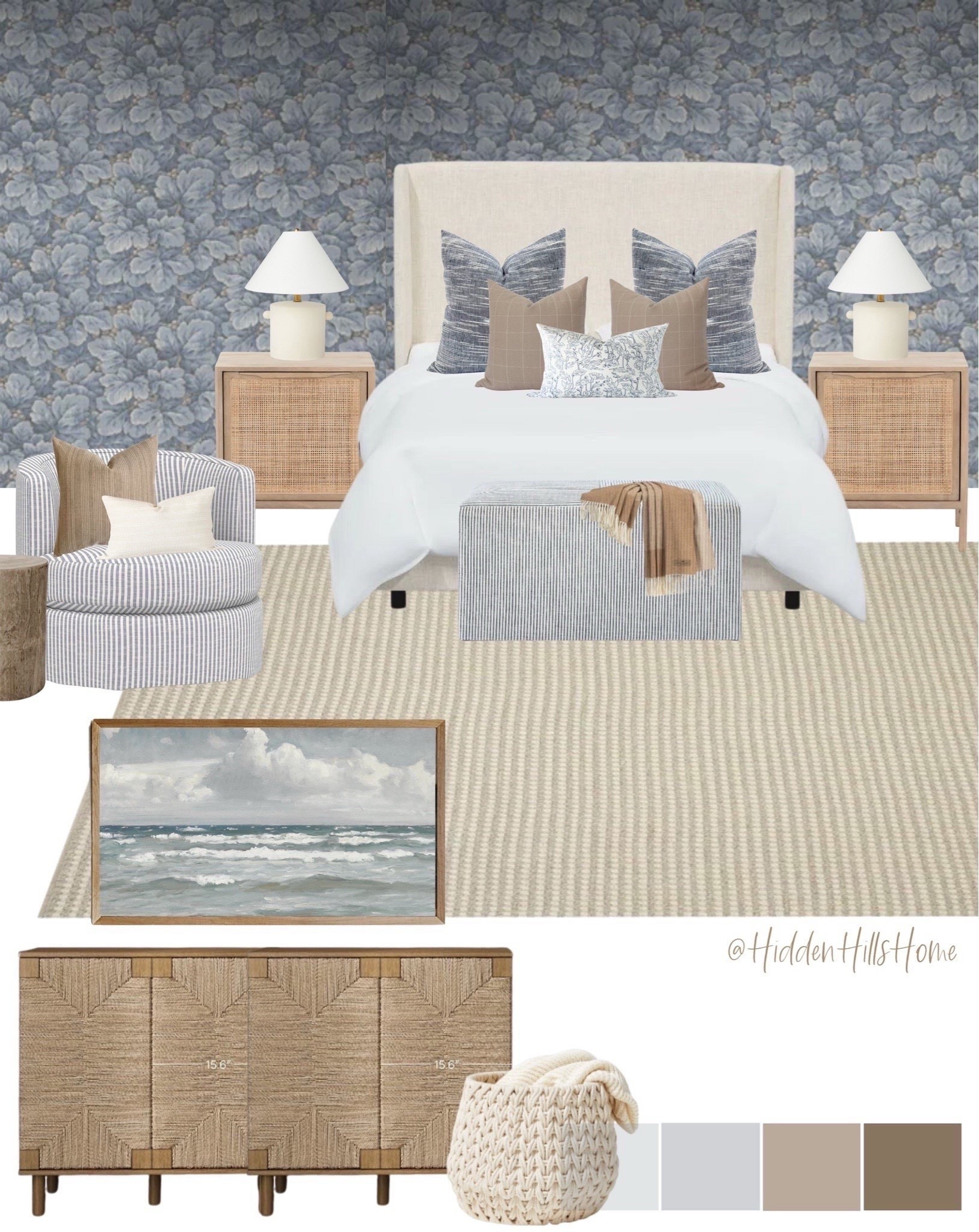 Coastal bedroom mood board, bedroom mood board, bedroom design inspo, primary bedroom design, beach house bedroom #bed #coastal 



#LTKHome #LTKSaleAlert #LTKSeasonal