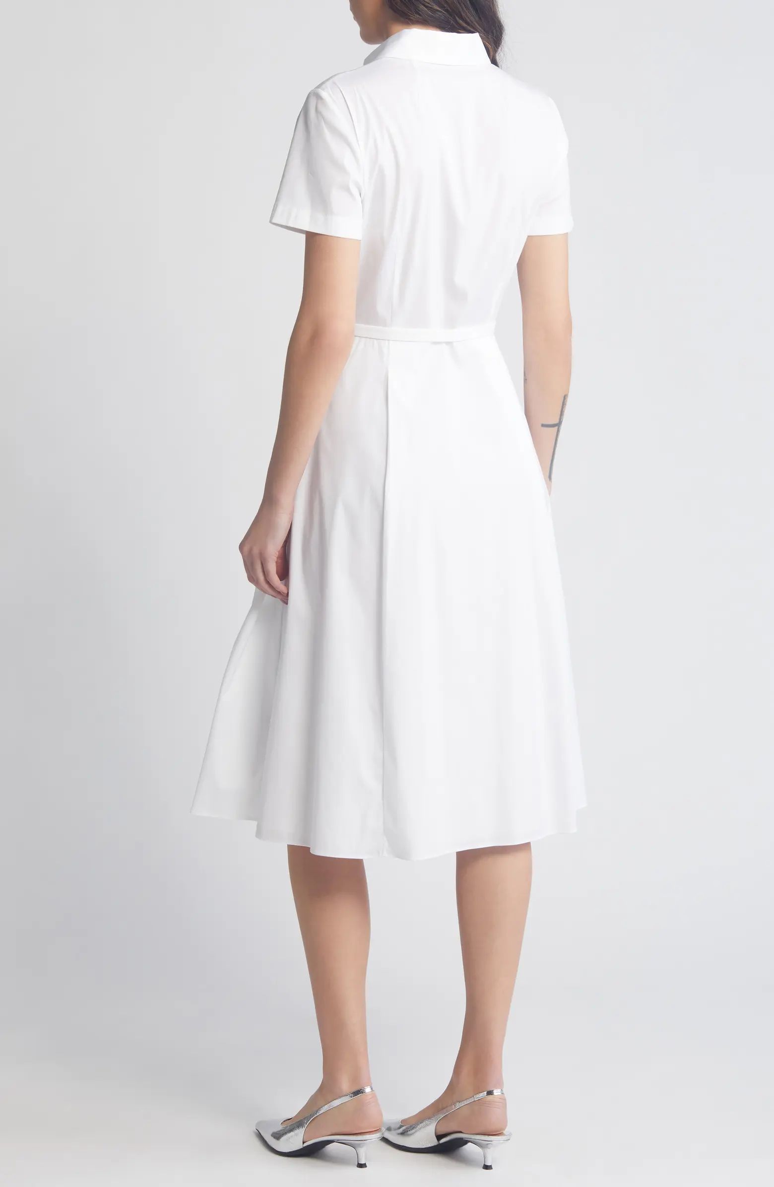 Theory Belted Cotton Blend Shirtdress | Nordstrom | Nordstrom